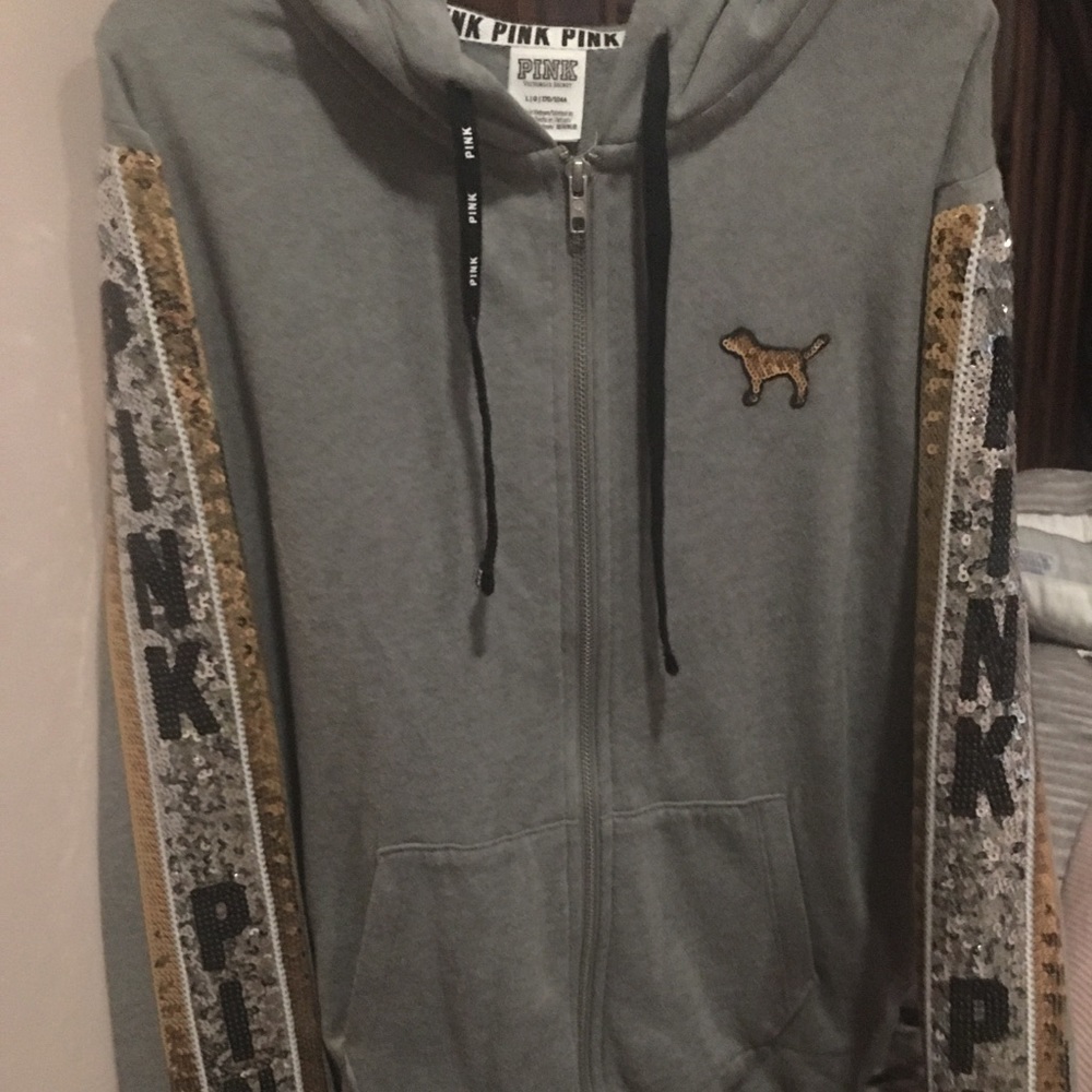 Victoria secret bling sequin dog sweatshirt